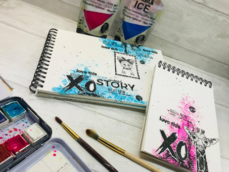 Pas-à-pas de Kiki : Art journal avec Izink Ice